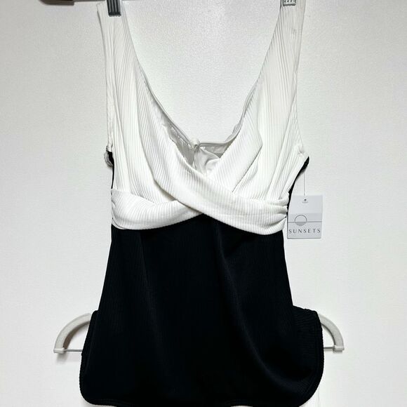 NWT Sunsets Roll The Dice Elsie Tankini & Hannah High Waist Bottoms Sz 34DD/ M - Picture 8 of 13